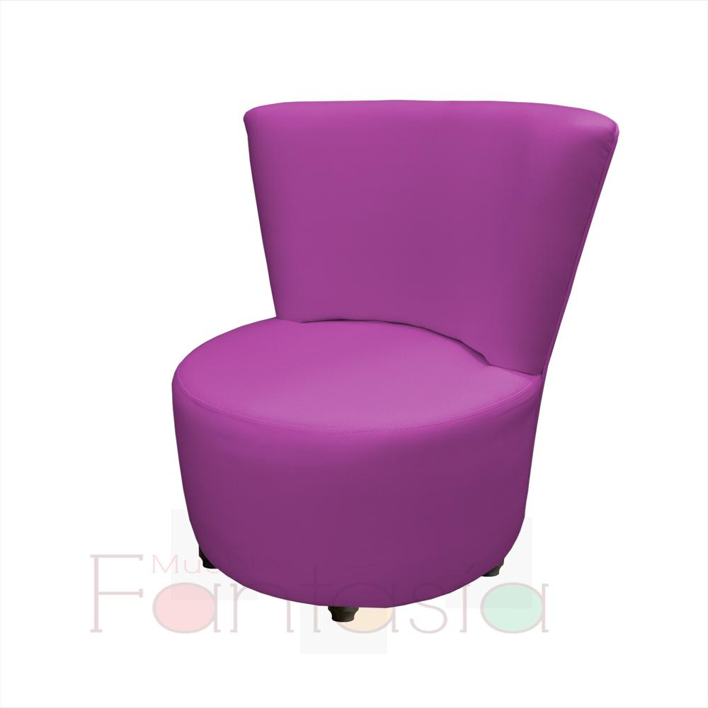 Puff Redondo Con Espaldar Morado img #1