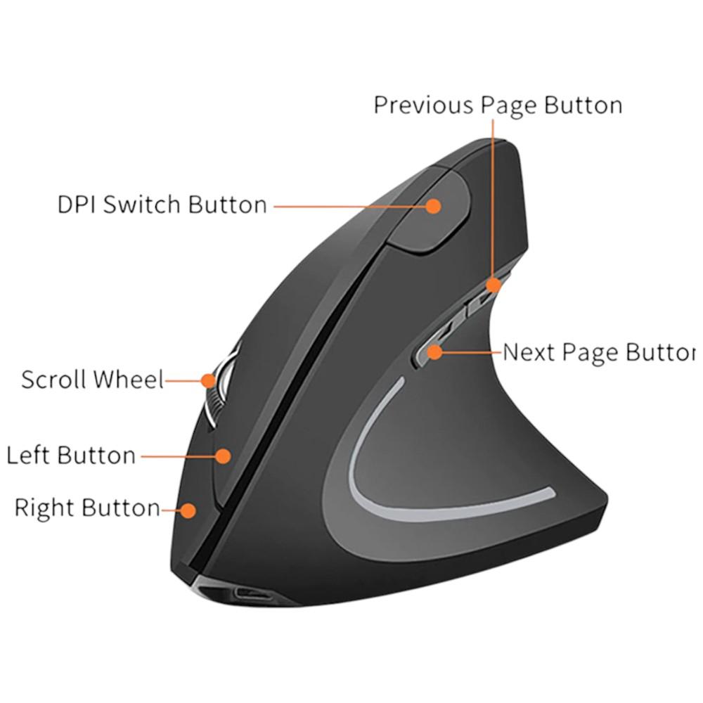 Mouse Vertical Inalambrico Recargable Bluetooth Ergonomico img #3