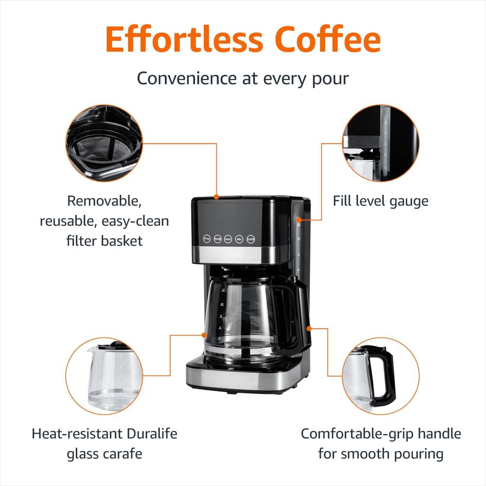 Programable Cafetera De Goteo Amazon Basics 12 Tazas img #2