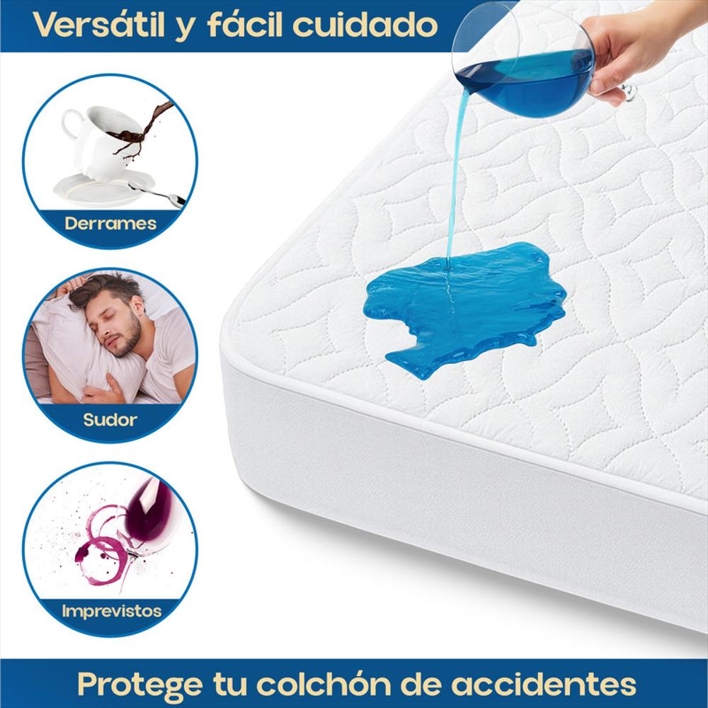 Protector Colchón Queen Antifluido Microfibra Con Banda img #2