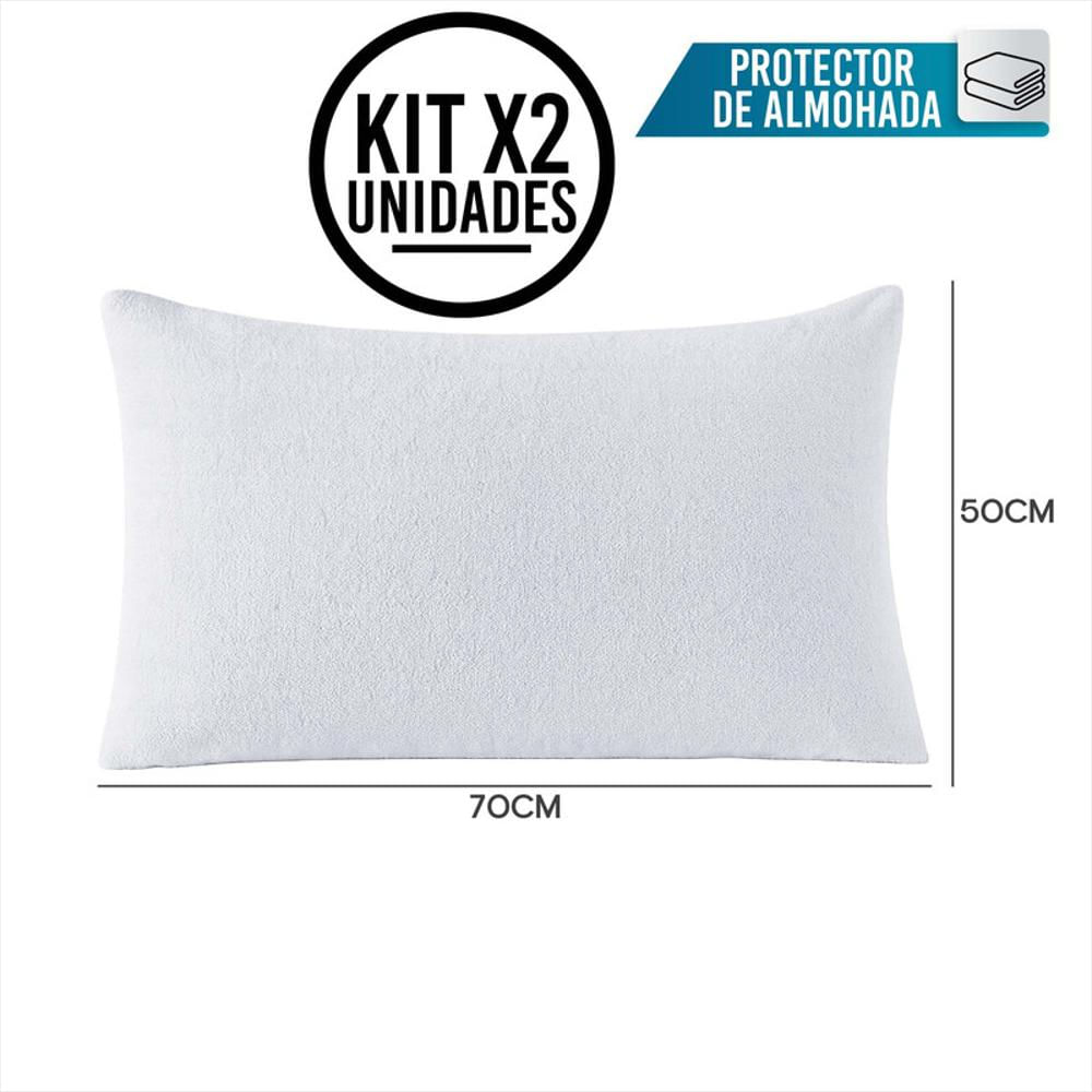 Set X2 Protector De Almohada Impermeable 70X50 Algodón Suave img #5