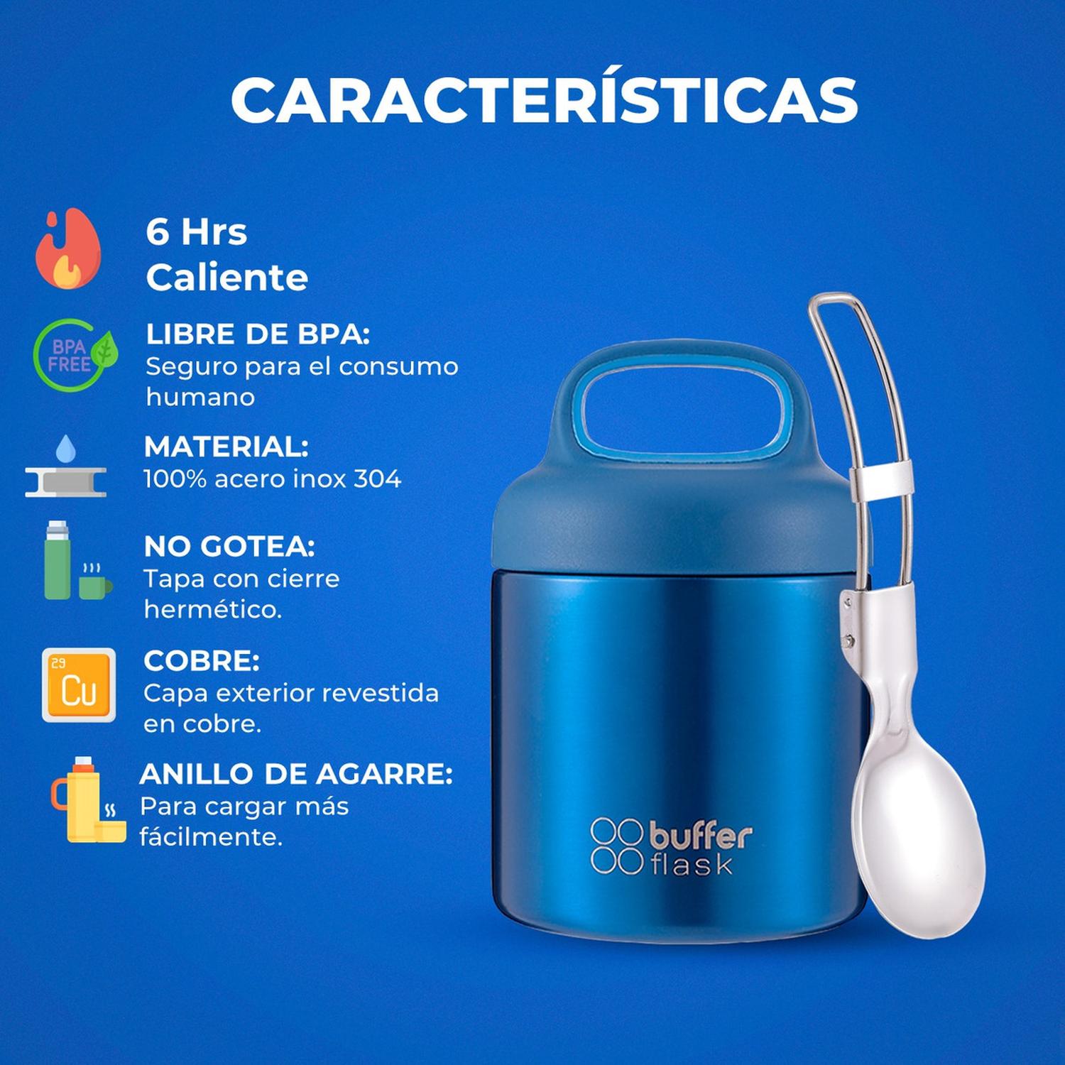 Termo Lonchera Termico Niños Buffer Acero Inoxidable 350l img #2
