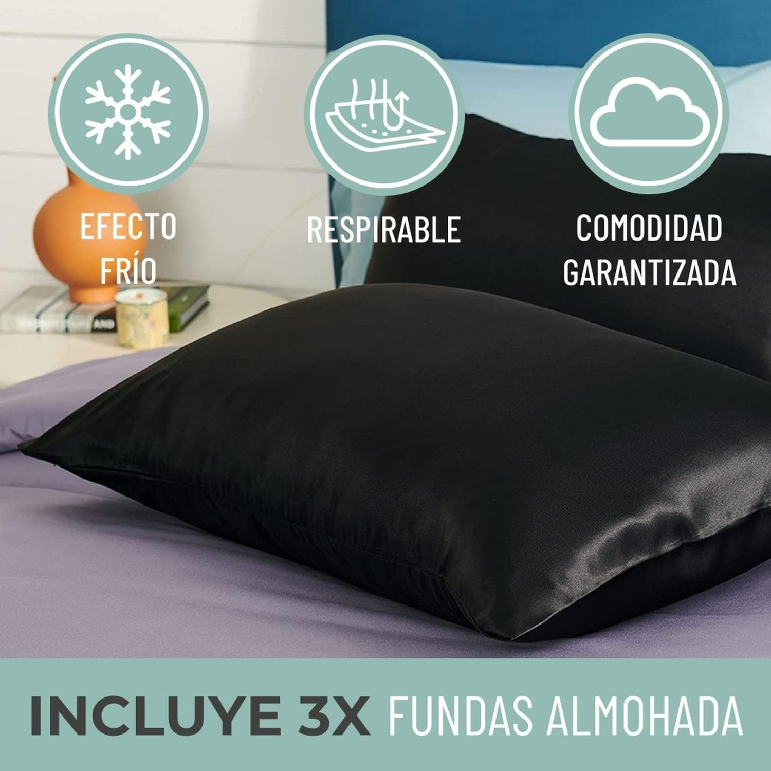 Funda Almohada Satin Tipo Seda Set 3 Unidades 50x76cm img #2