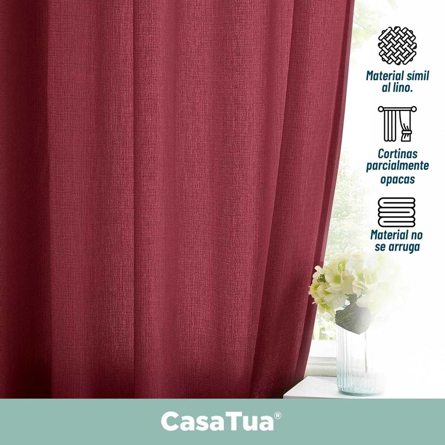 Cortina 100% Blackout Termica x2 Casatua 140x220 Doble Cara img #1