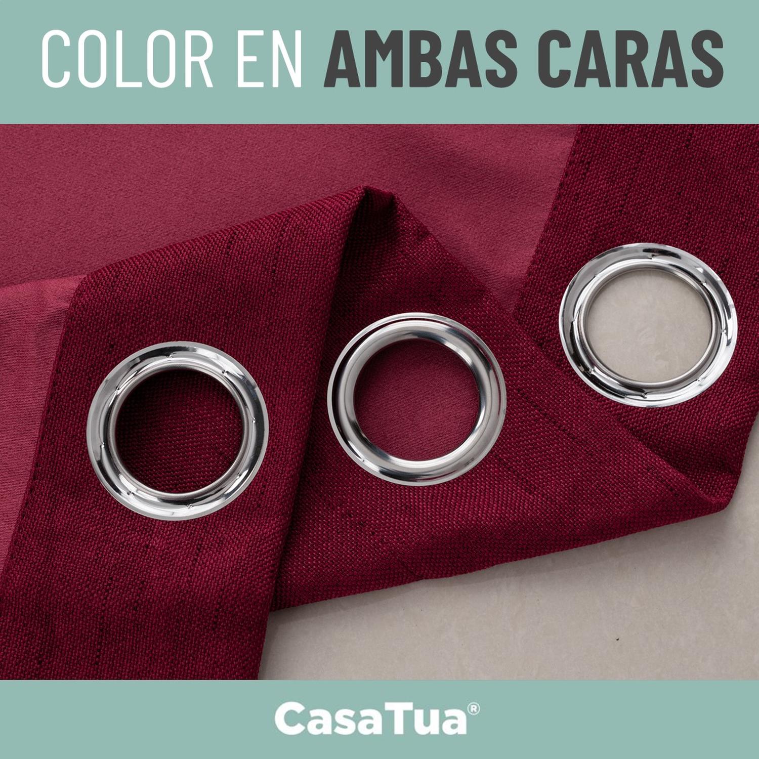 Cortina 100% Blackout Termica x2 Casatua 140x220 Doble Cara img #7