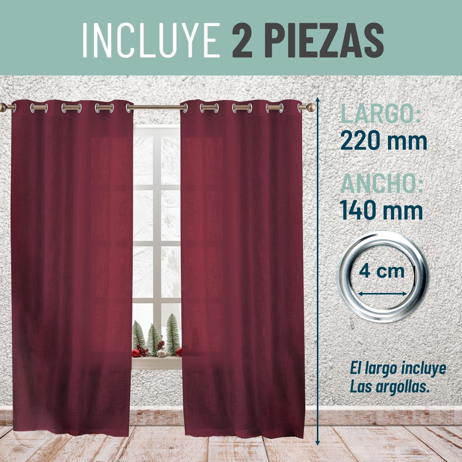 Cortina 100% Blackout Termica x2 Casatua 140x220 Doble Cara img #5