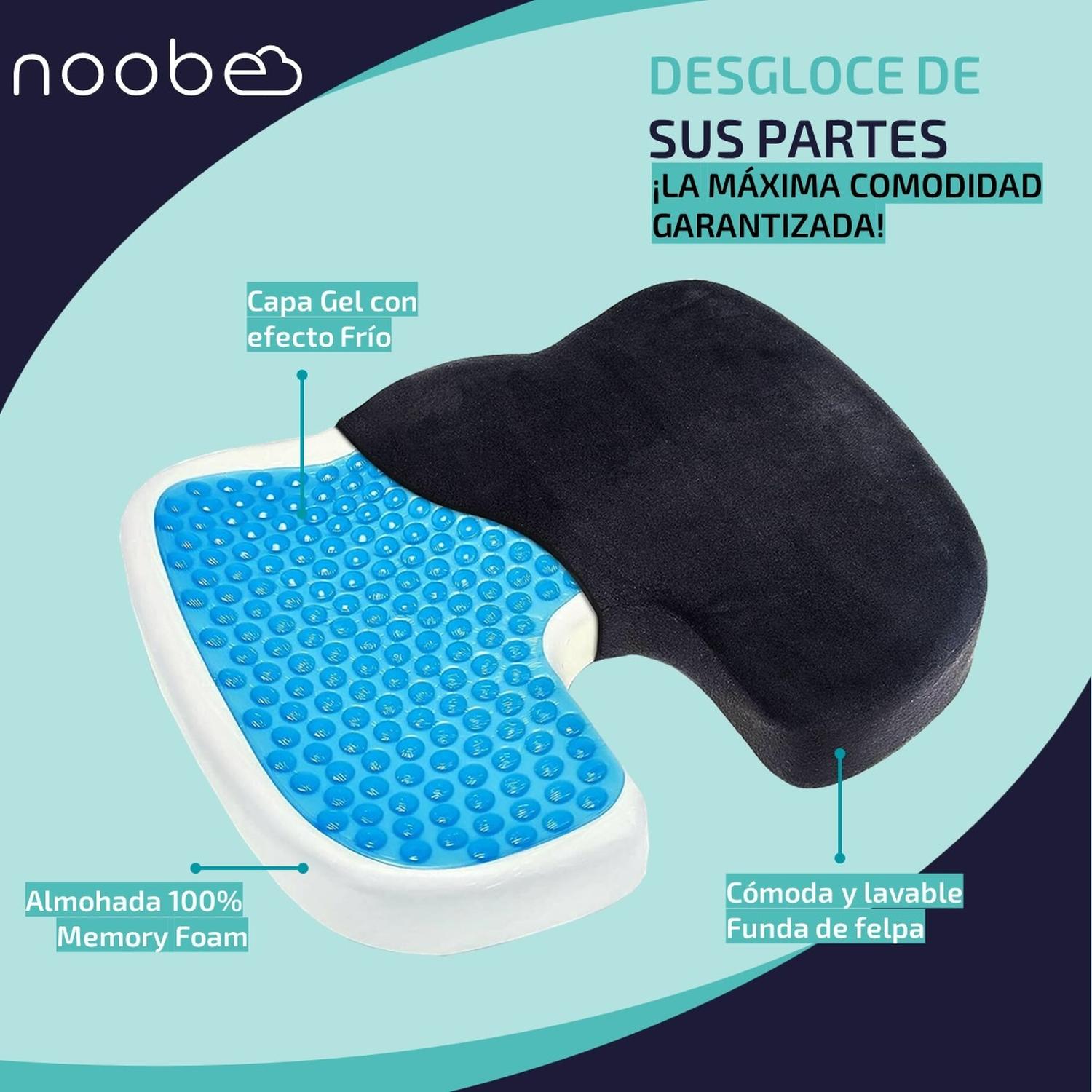 Cojin Viscoelastico Gel Memory Foam Noobe Asiento Forro img #2