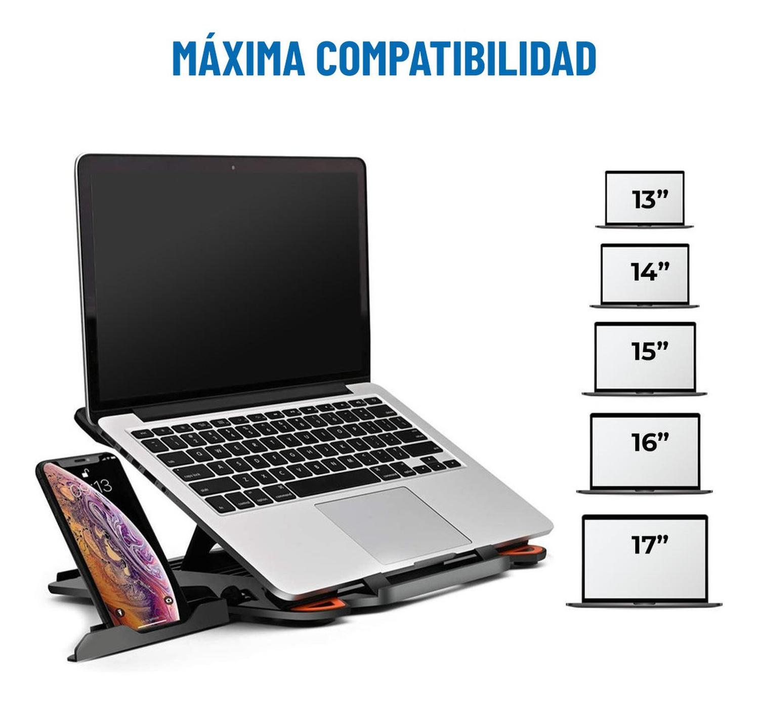 Soporte Base Portatil Y Celular Ajustable Hasta 17 Pulgadas img #2