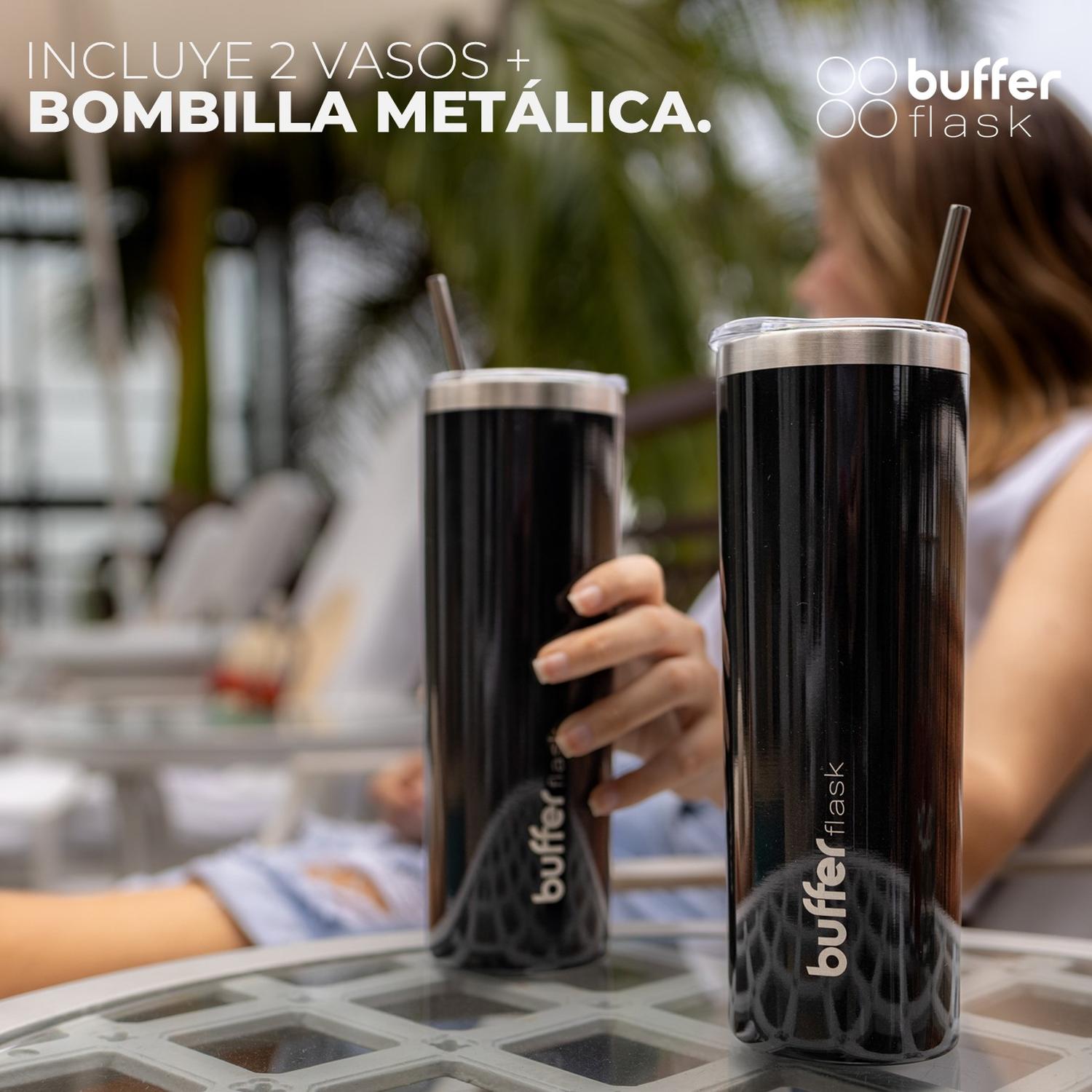 Vasos Termicos Set De 2 Buffer Acero Inoxidable Frío Y Calor img #2