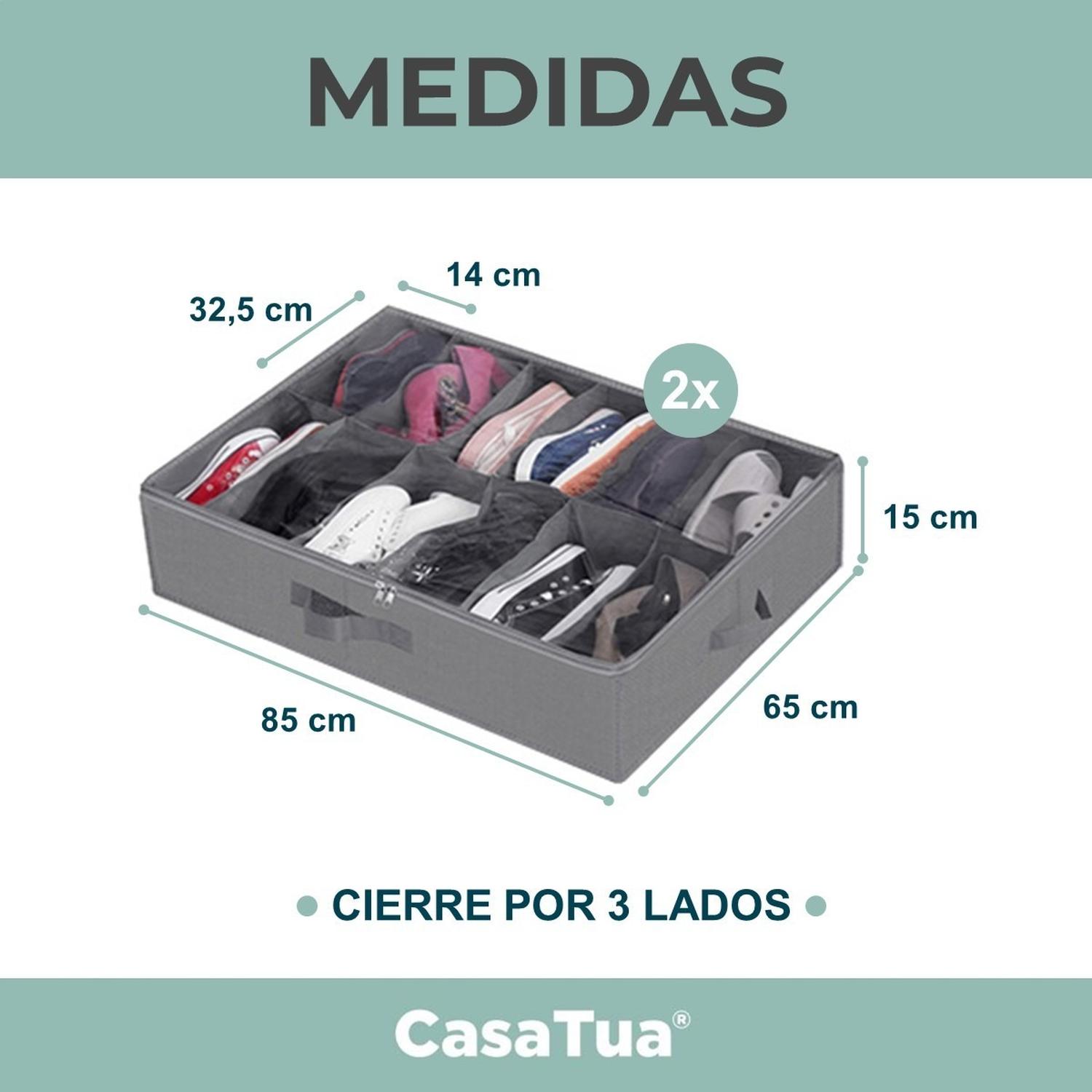Organizador De Zapatos Almacenamiento Bajo Cama Zapatero X2 img #5
