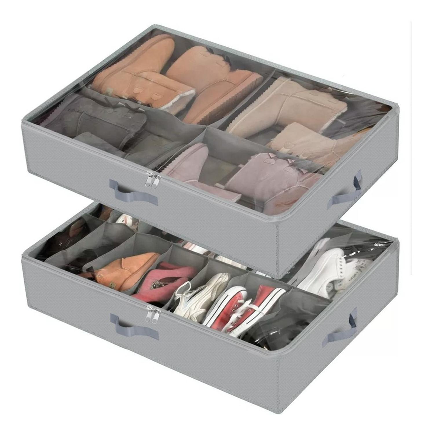 Organizador De Zapatos Almacenamiento Bajo Cama Zapatero X2 img #9