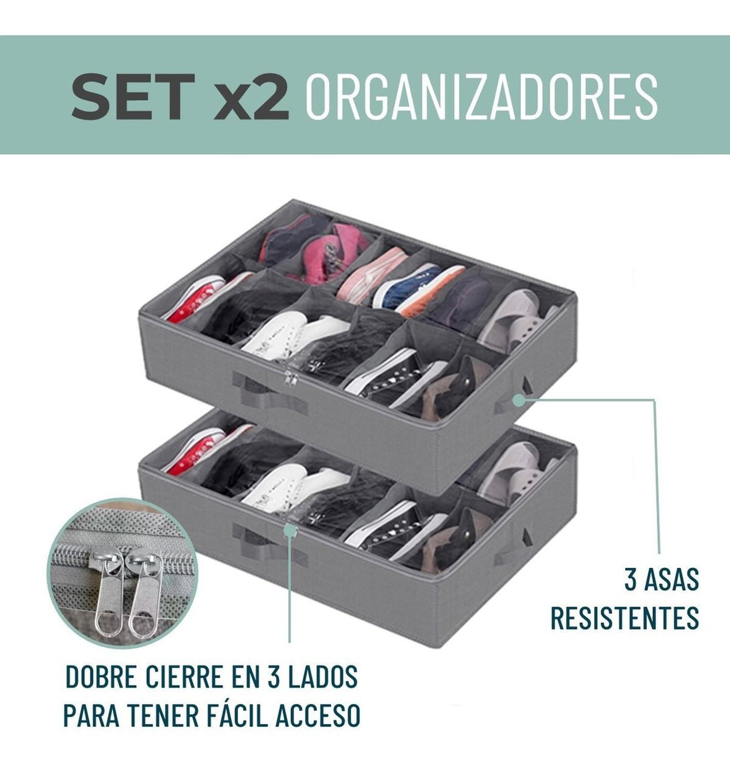 Organizador De Zapatos Almacenamiento Bajo Cama Zapatero X2 img #2