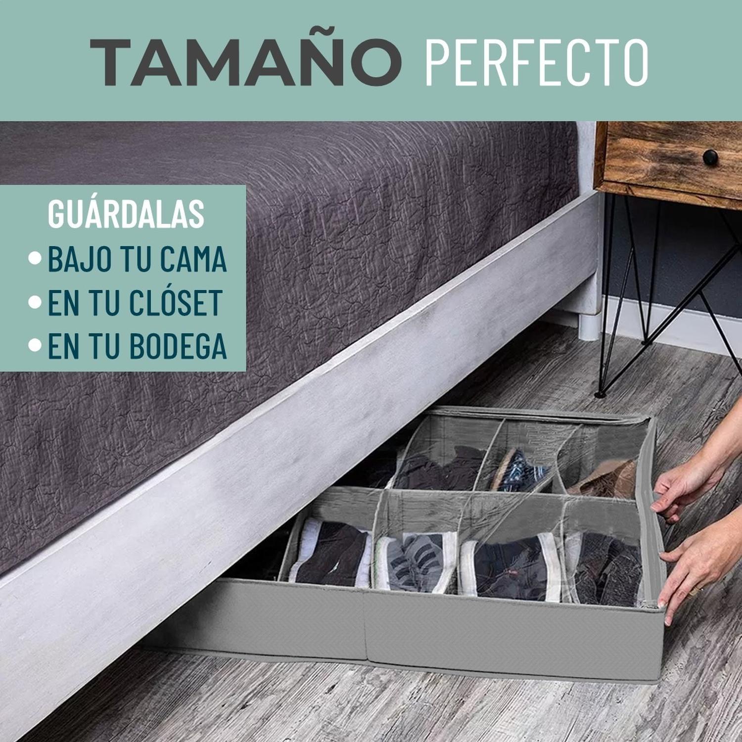Organizador De Zapatos Almacenamiento Bajo Cama Zapatero X2 img #4