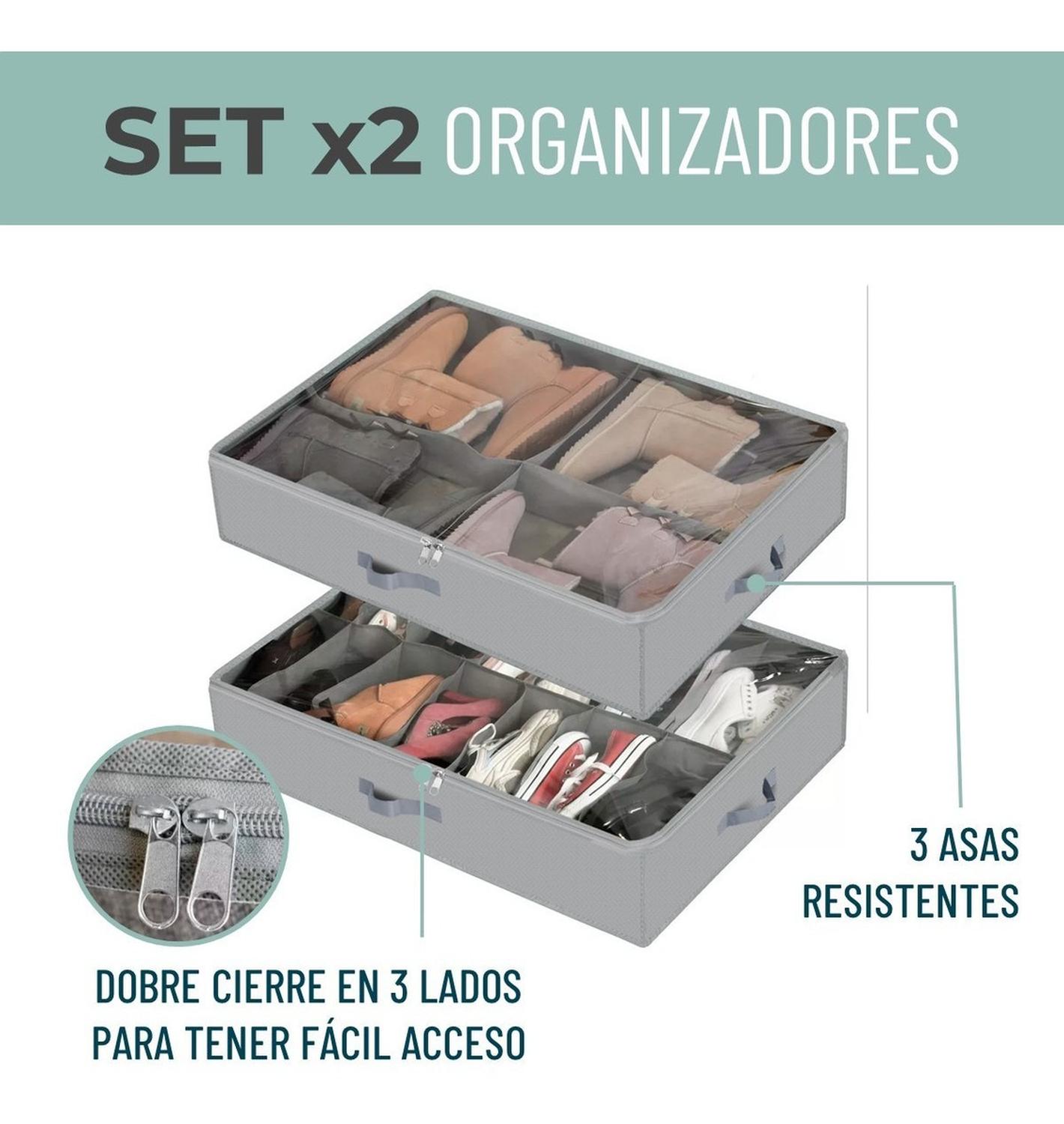 Organizador De Zapatos Almacenamiento Bajo Cama Zapatero X2 img #10