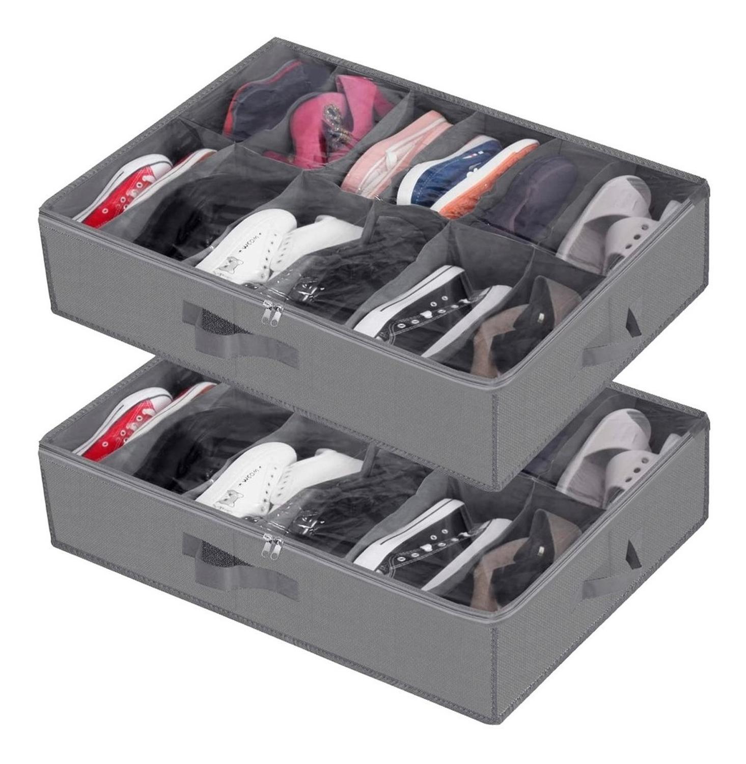 Organizador De Zapatos Almacenamiento Bajo Cama Zapatero X2 img #1