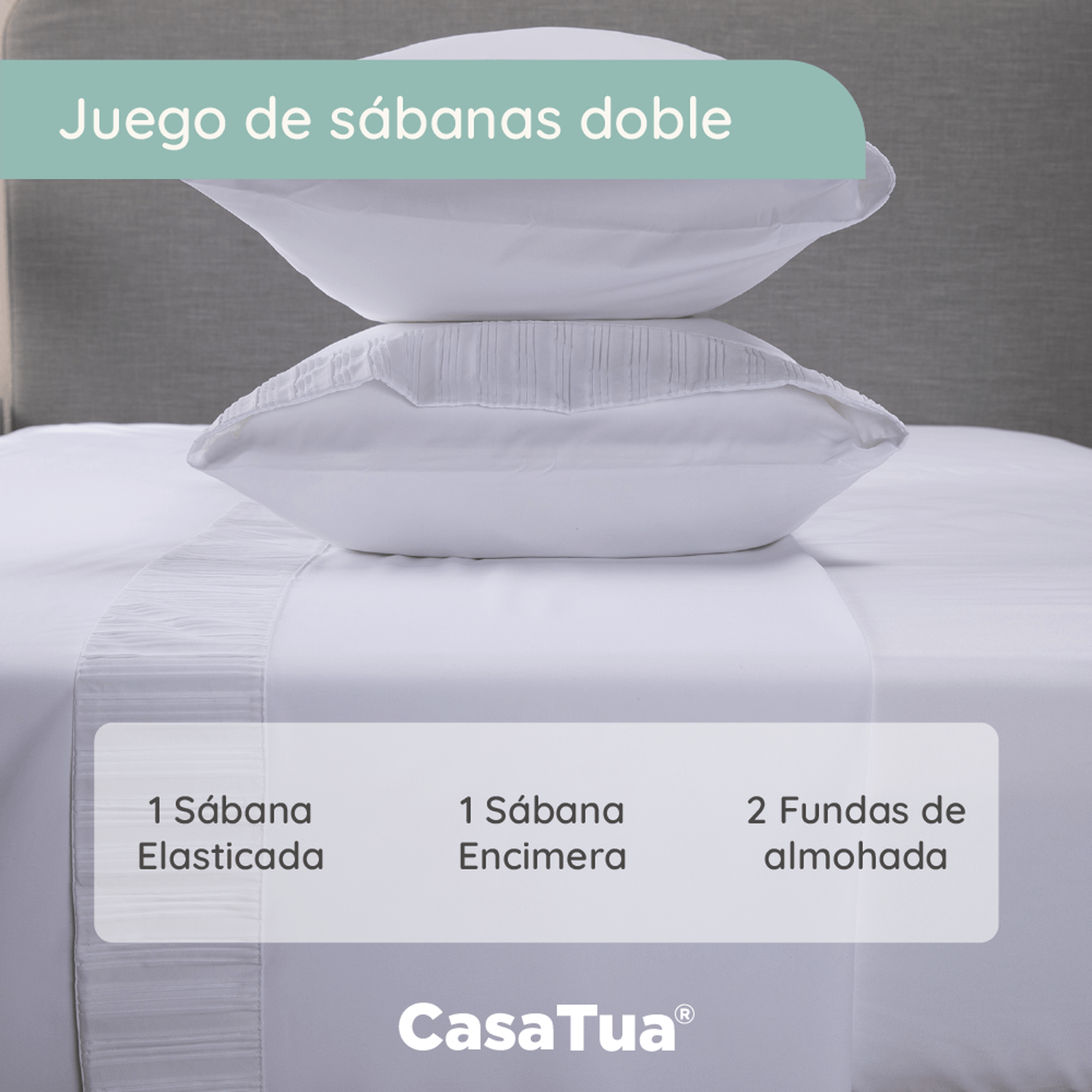 Sabanas King Hotel Suave 1800 Casatua + 2 Fundas Almohada img #2