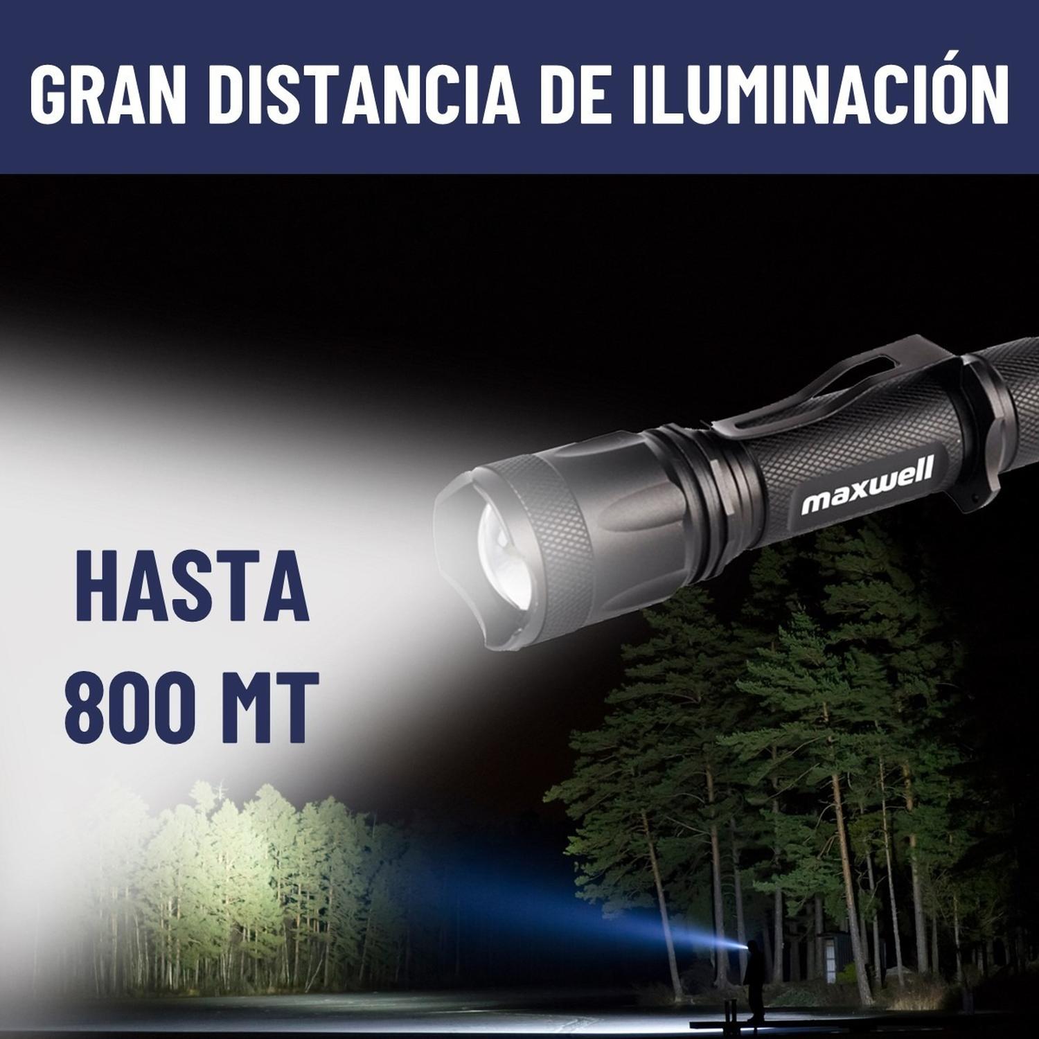 Linterna Led Tactica Maxwell Recargable Usb Impermeable img #5