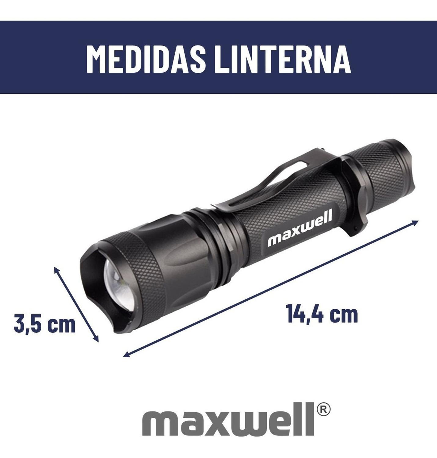 Linterna Led Tactica Maxwell Recargable Usb Impermeable img #7