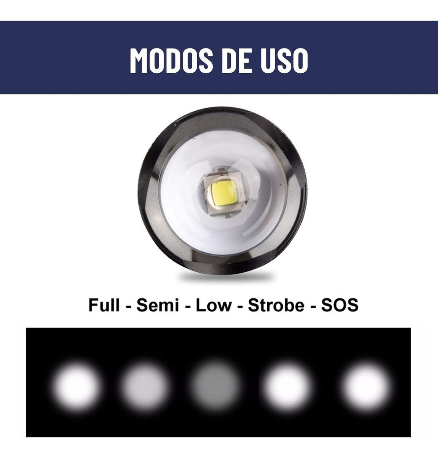 Linterna Led Tactica Maxwell Recargable Usb Impermeable img #6