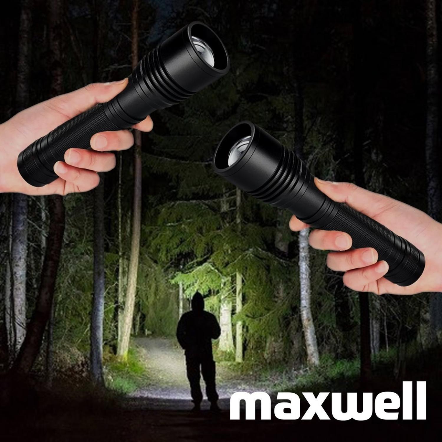 Linterna Led Tactica Set De 2 Maxwell Bateria Impermeable img #4