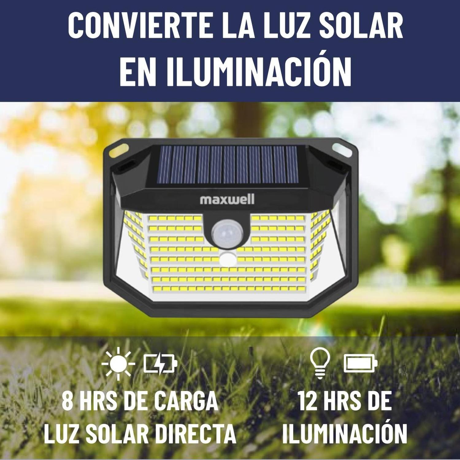 Lampara Solar Led Exterior Pared Maxwell Sensor Movimiento img #2