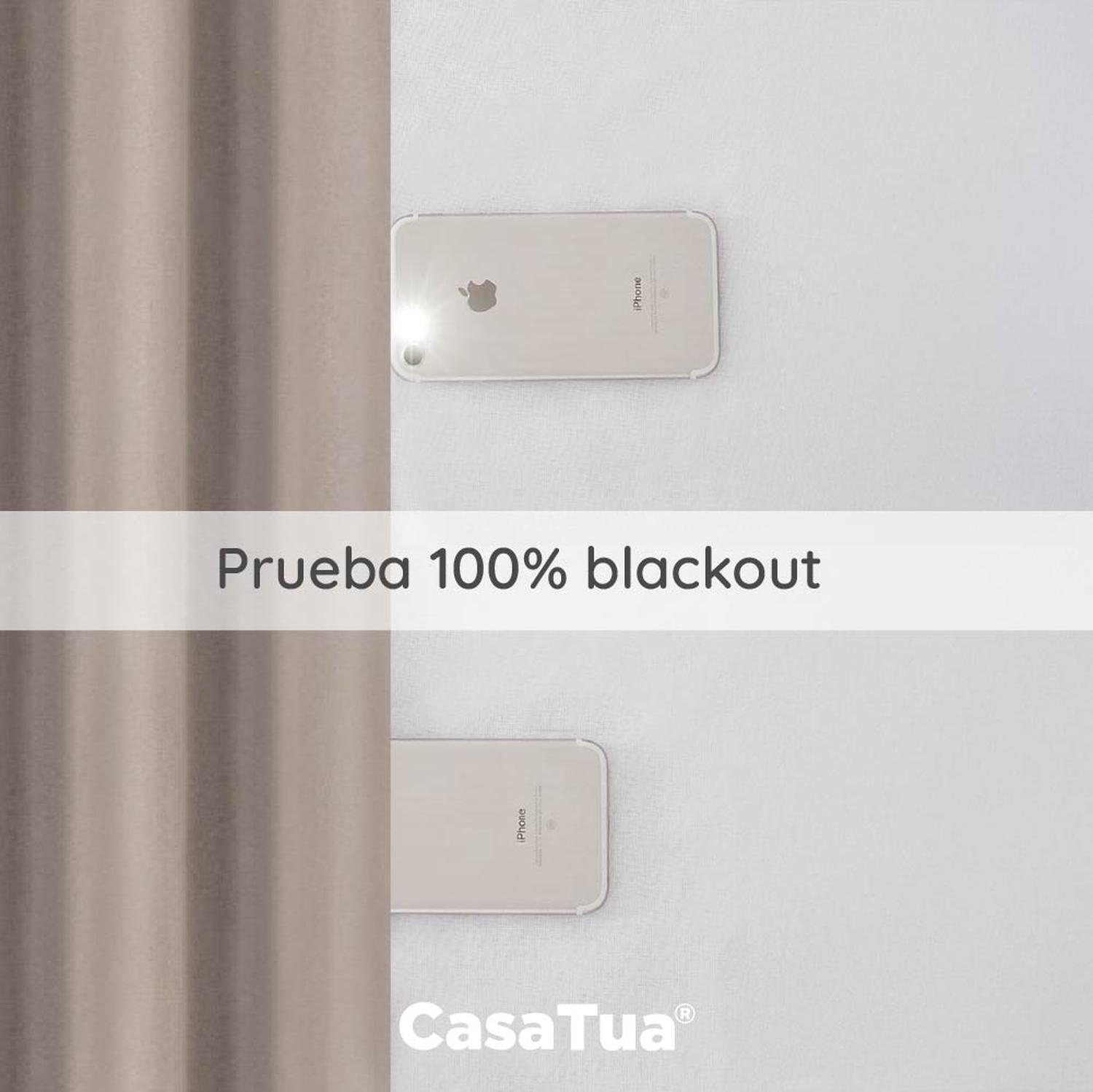 Cortina 100% Blackout Casatua 2 Paños Tipo Lino 107x160cm img #4