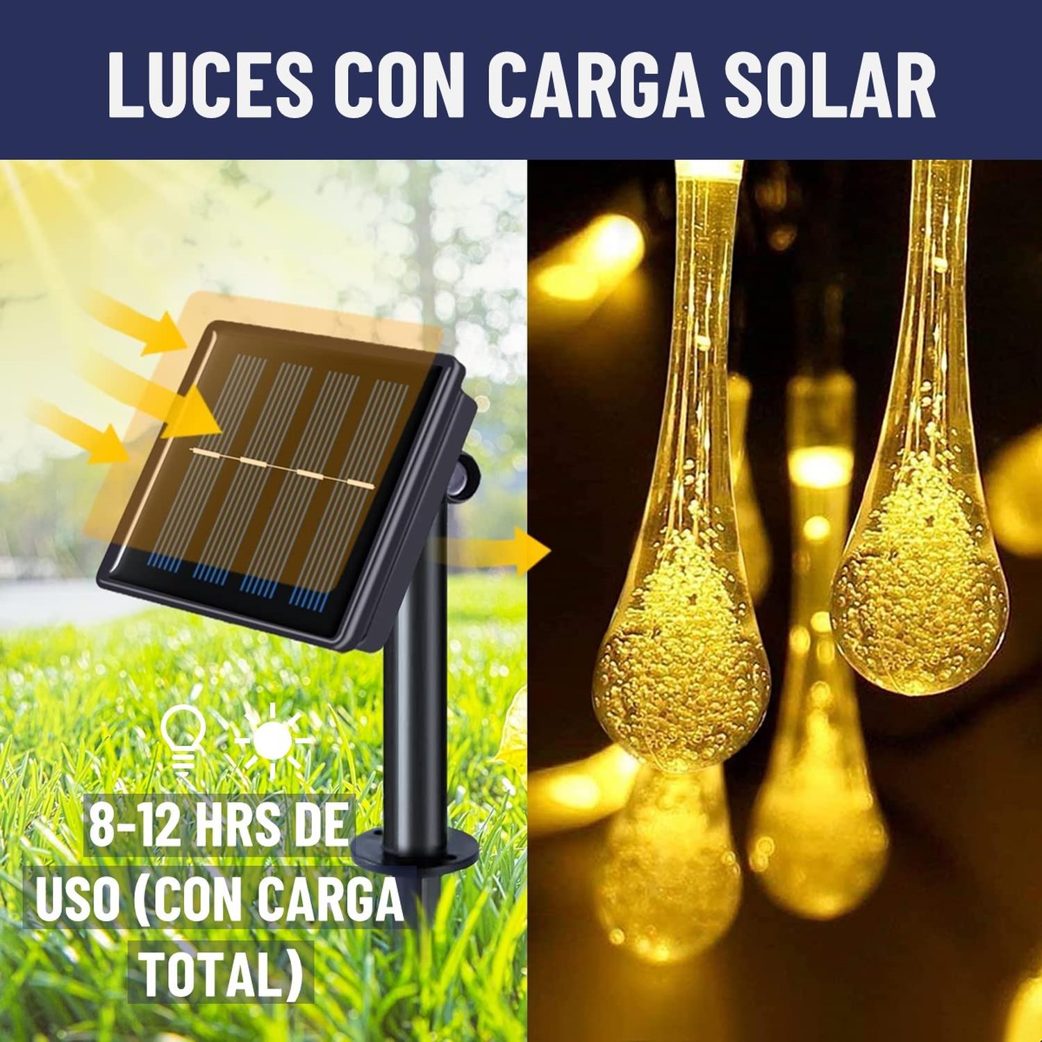Guirnalda Solar Hada Gotas Maxwell 7m 30 Luces Led Navidad img #2