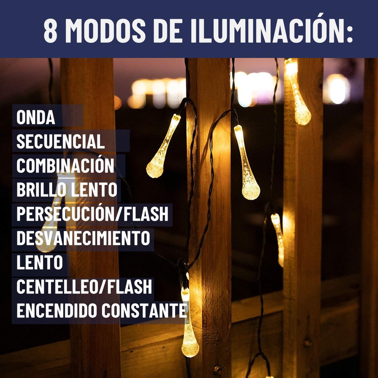 Guirnalda Solar Hada Gotas Maxwell 7m 30 Luces Led Navidad img #8