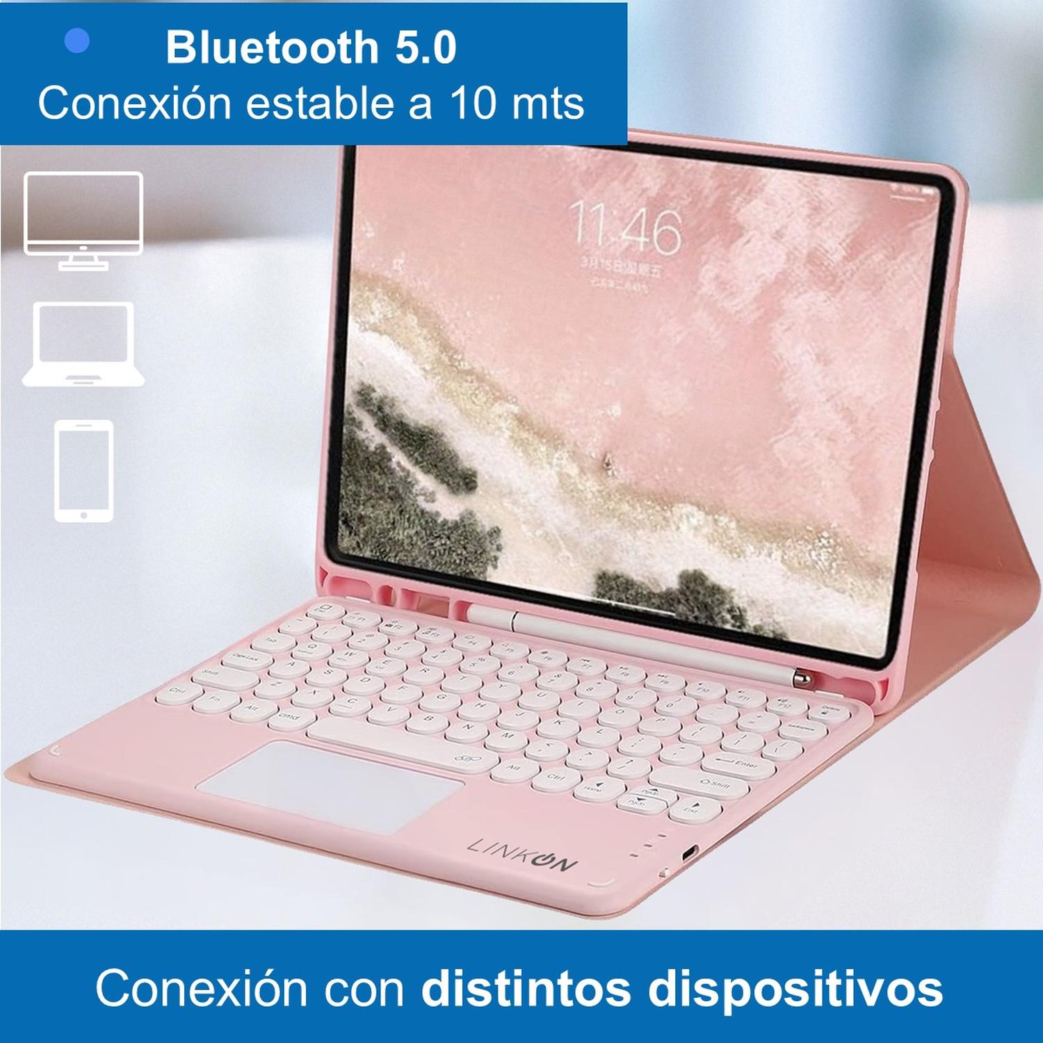Funda Forro iPad Smart Case Teclado +TrackPad (Mouse) Linkon img #8