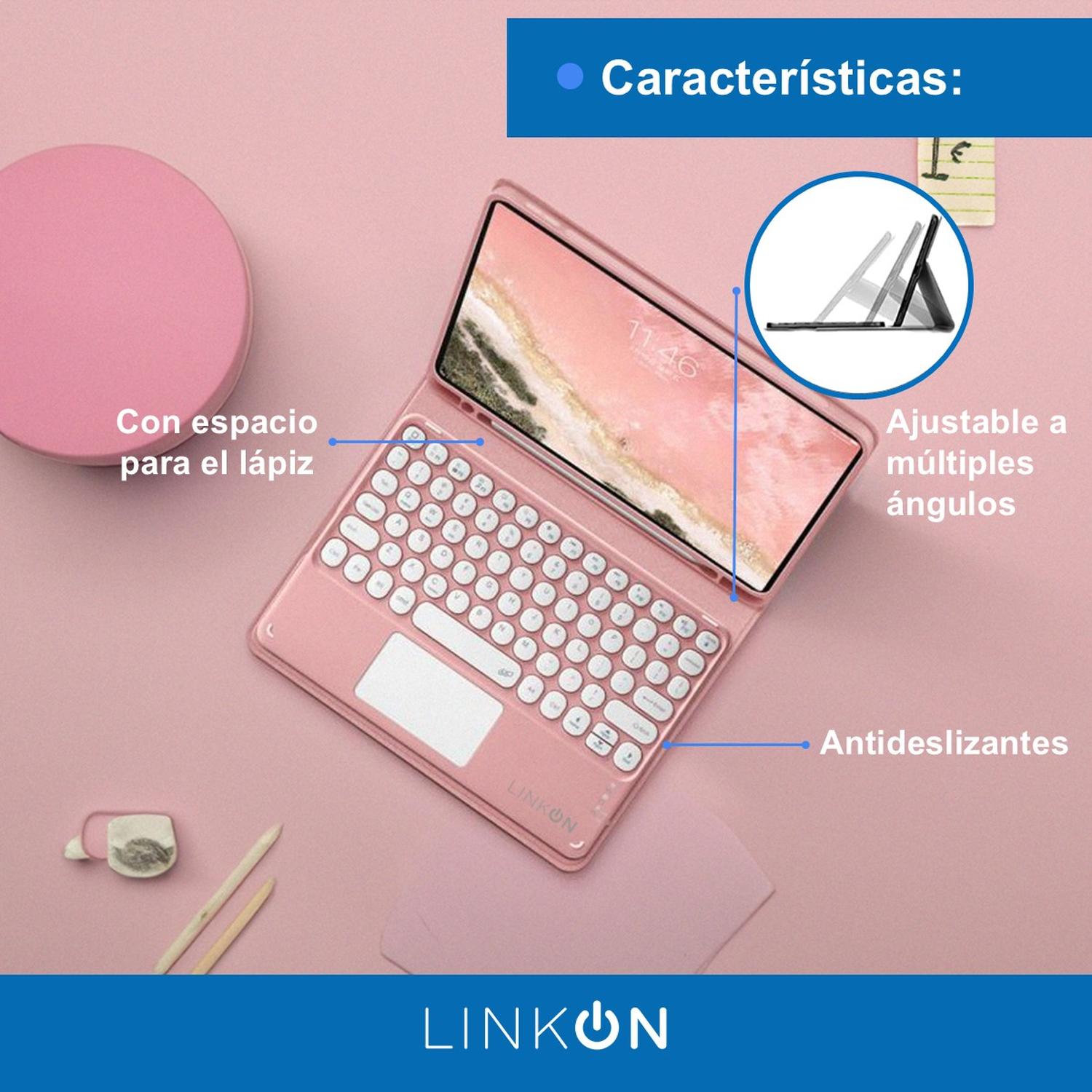 Funda Forro iPad Smart Case Teclado +TrackPad (Mouse) Linkon img #3