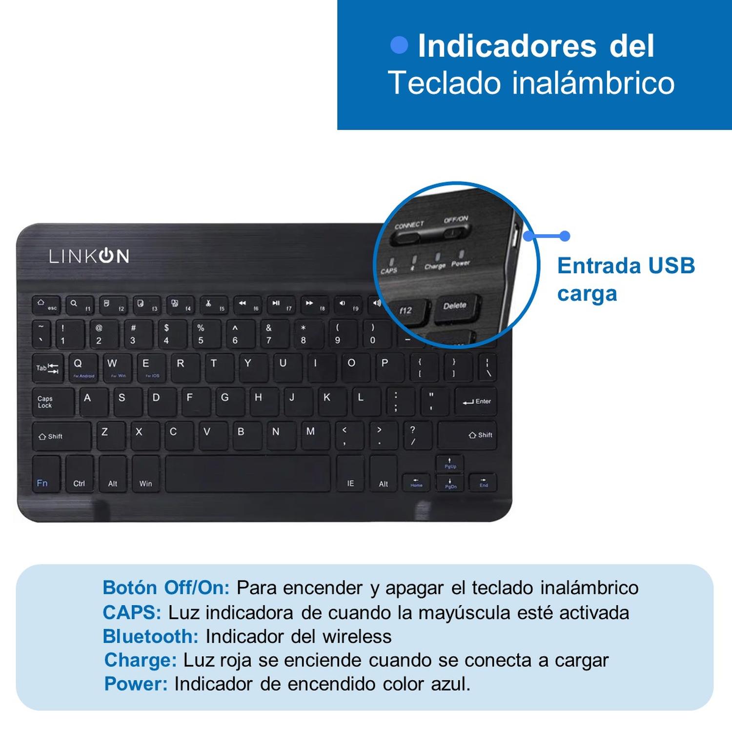 Funda Forro Ipad Smart Case Con Teclado Para Bluetooh Linkon img #7