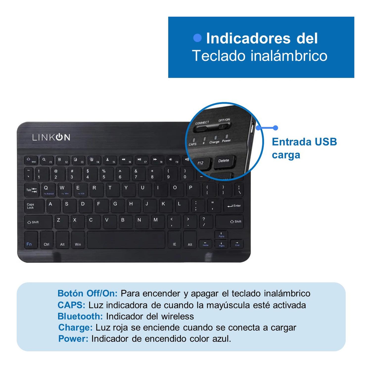 Forro Estuche Funda Smart Case Con Teclado Para iPad Linkon img #7