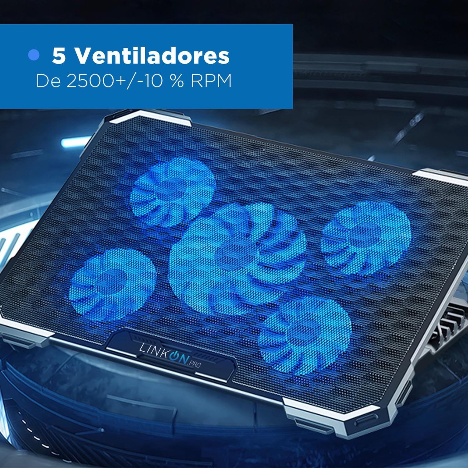 Base Refrigerante Soporte Portatil 5 Ventiladores Lcd 2 Usb img #7
