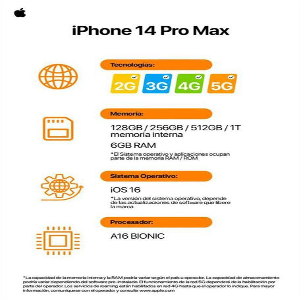 Iphone 14 Pro Max 128Gb Negro Espacial Reacondicionado img #4