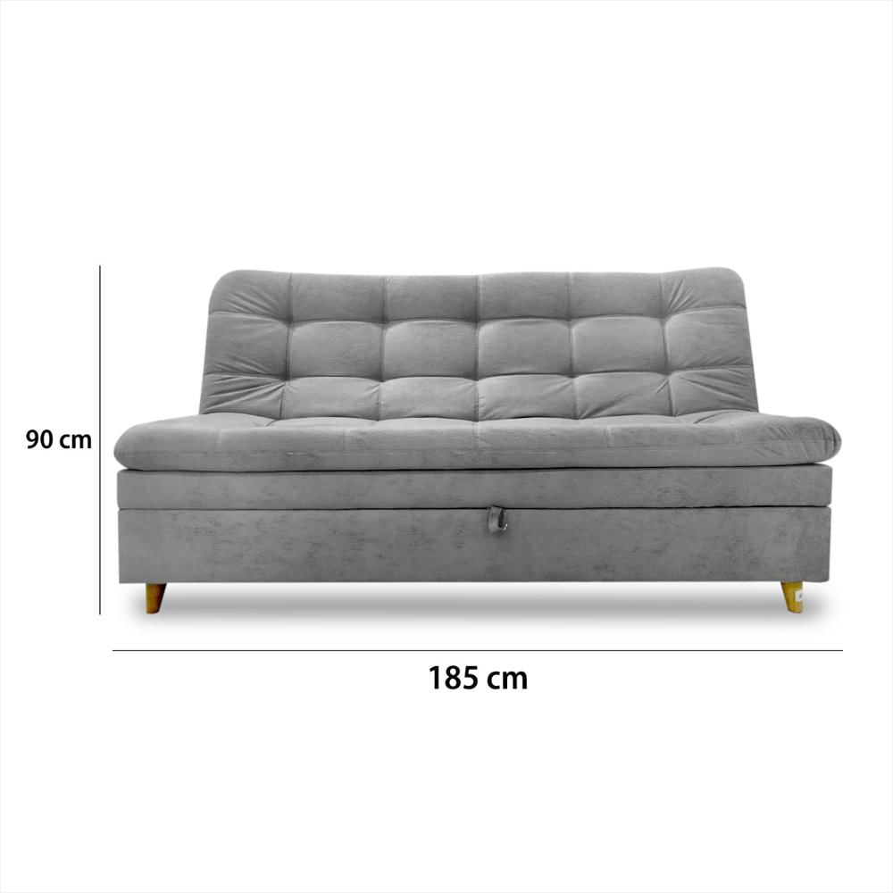 Sofá Cama Baul Gris Lino img #2