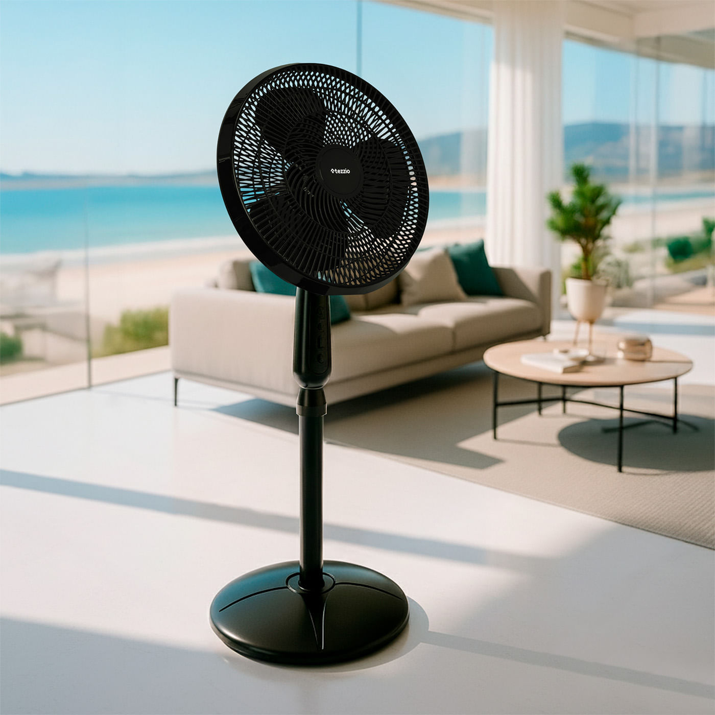 Ventilador de Pedestal 16” Tri Aspa Tezzio – 6 Aspas, 3 Velocidades, Oscilación Silenciosa img #6
