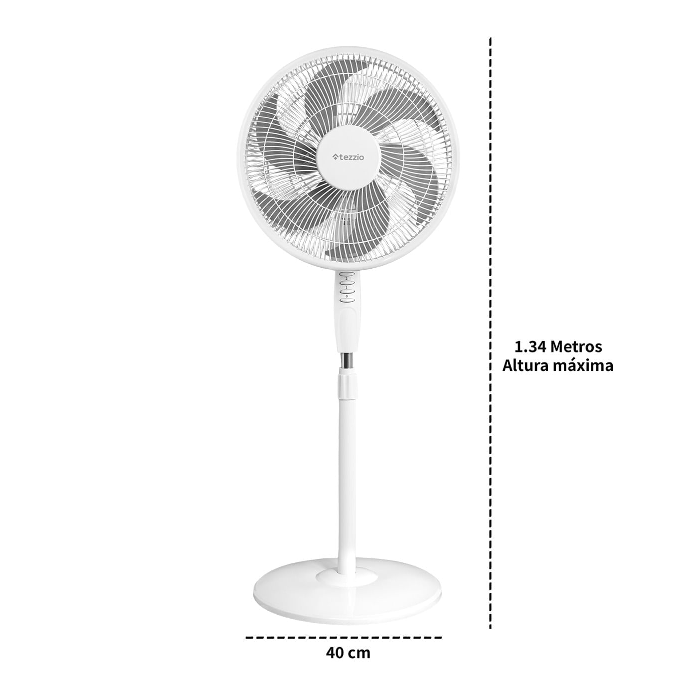Ventilador 3 en 1 Tezzio 16” Blanco– Pared, Mesa y Pedestal, 6 Aspas, Oscilación Silenciosa img #6