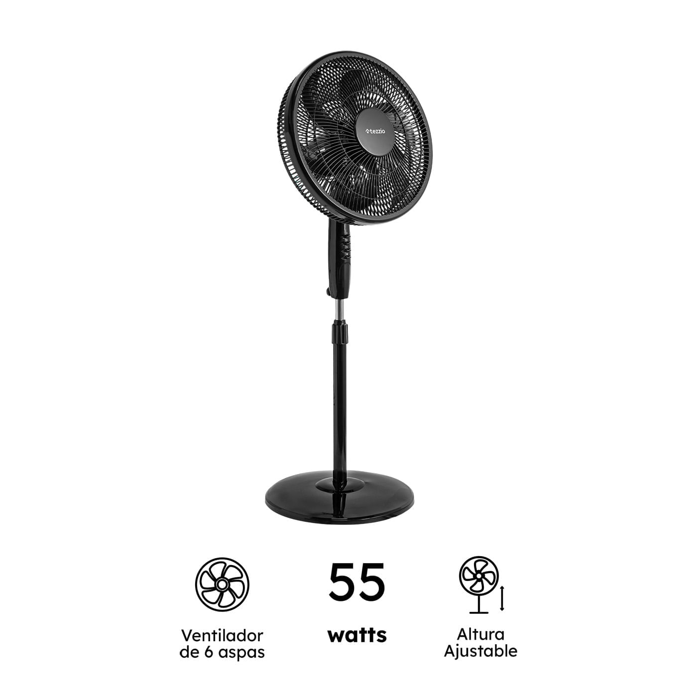 Ventilador 3 en 1 Tezzio 16” – Para Pared, Techo y Mesa, 6 Aspas, Oscilación img #6