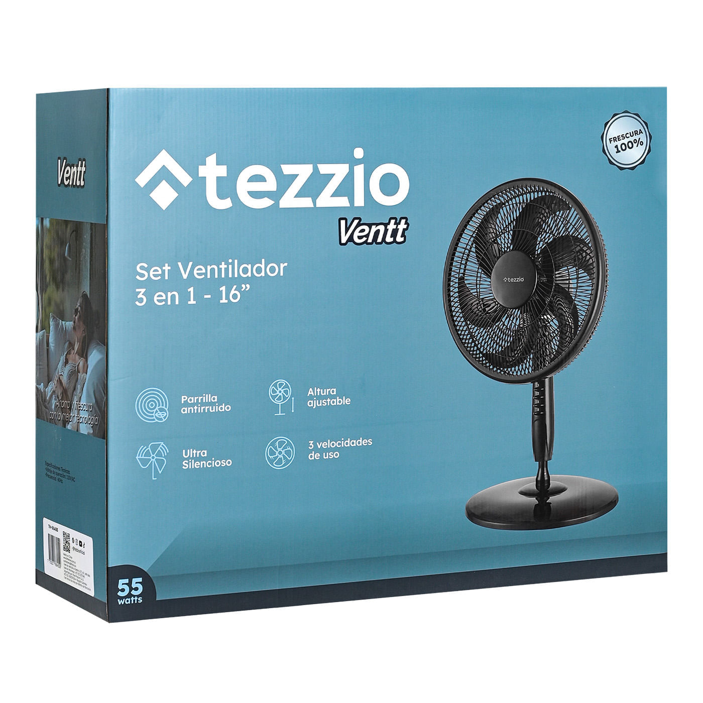 Ventilador 3 en 1 Tezzio 16” – Para Pared, Techo y Mesa, 6 Aspas, Oscilación img #8