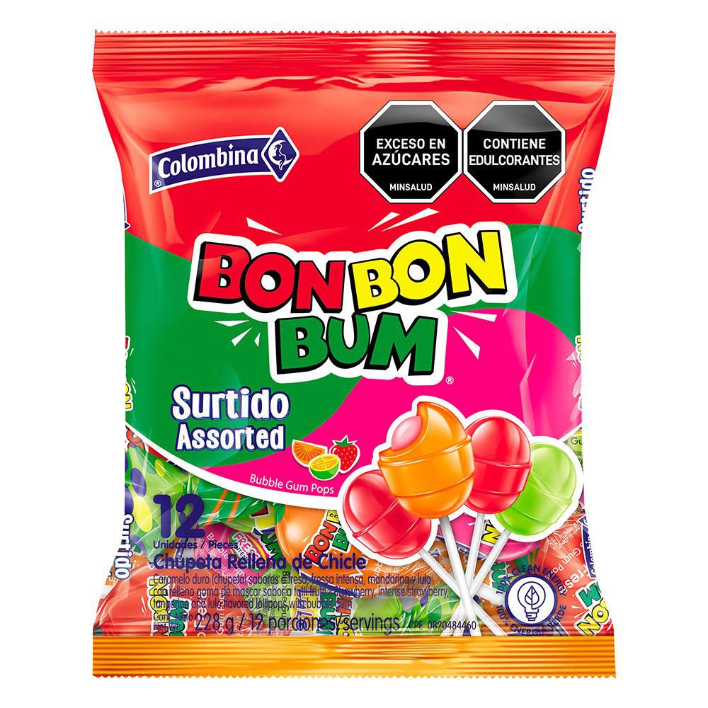 Chupetas BON BON BUM surtido relleno de chicle (228  gr) img #1
