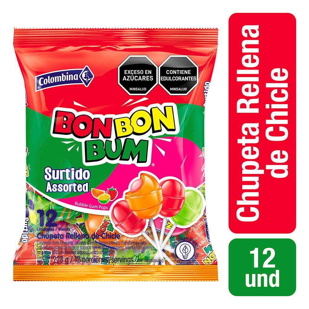 Chupetas BON BON BUM surtido relleno de chicle (228  gr) img #3