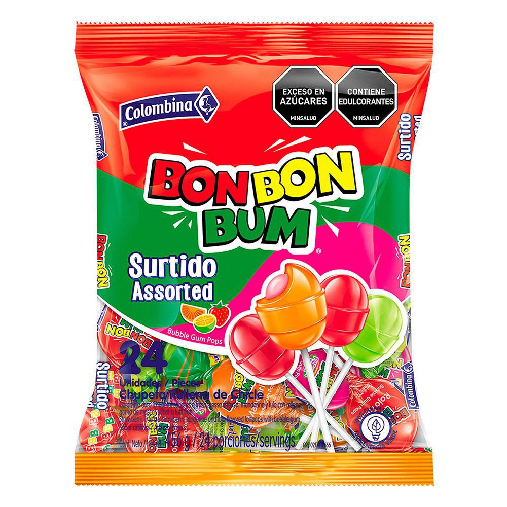 Chupetas BON BON BUM surtidos con chicle (456  gr) img #1