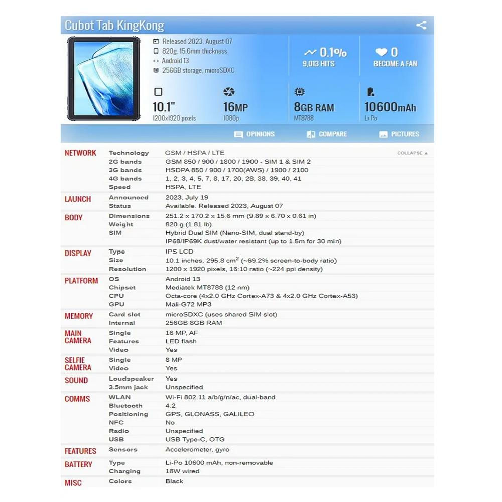 Tablet Cubot Tab Kingkong img #3
