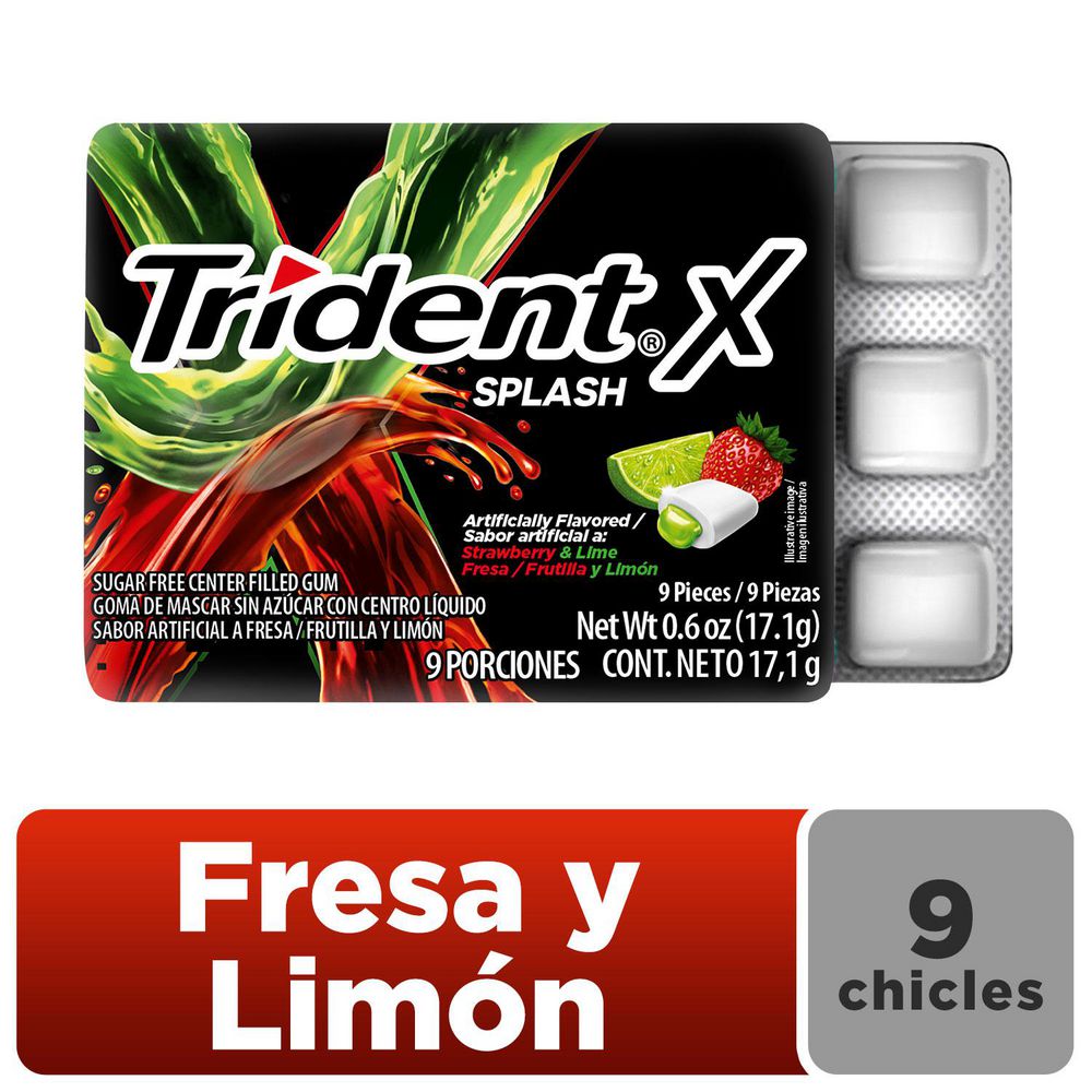 Chicles TRIDENT sabor fresa y limón  (17.1  gr) img #1