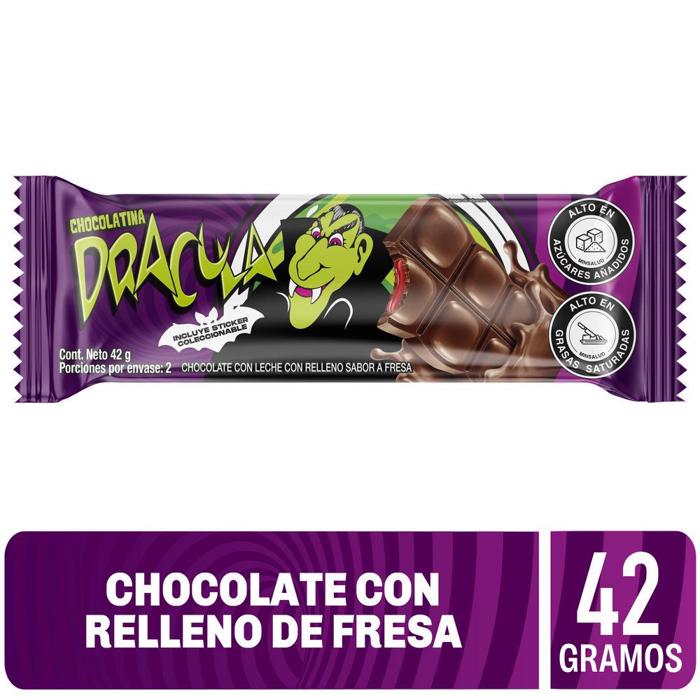 Chocolatina DRACULA drácula sabor a fresa (42  gr) img #1