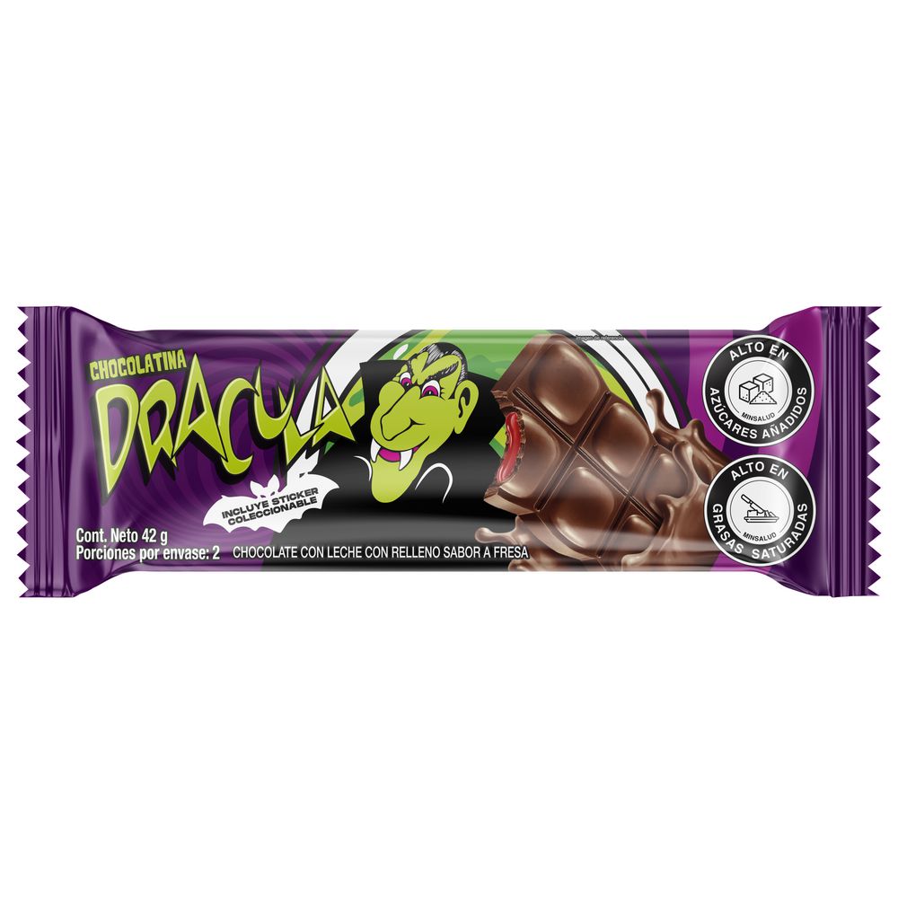 Chocolatina DRACULA drácula sabor a fresa (42  gr) img #2