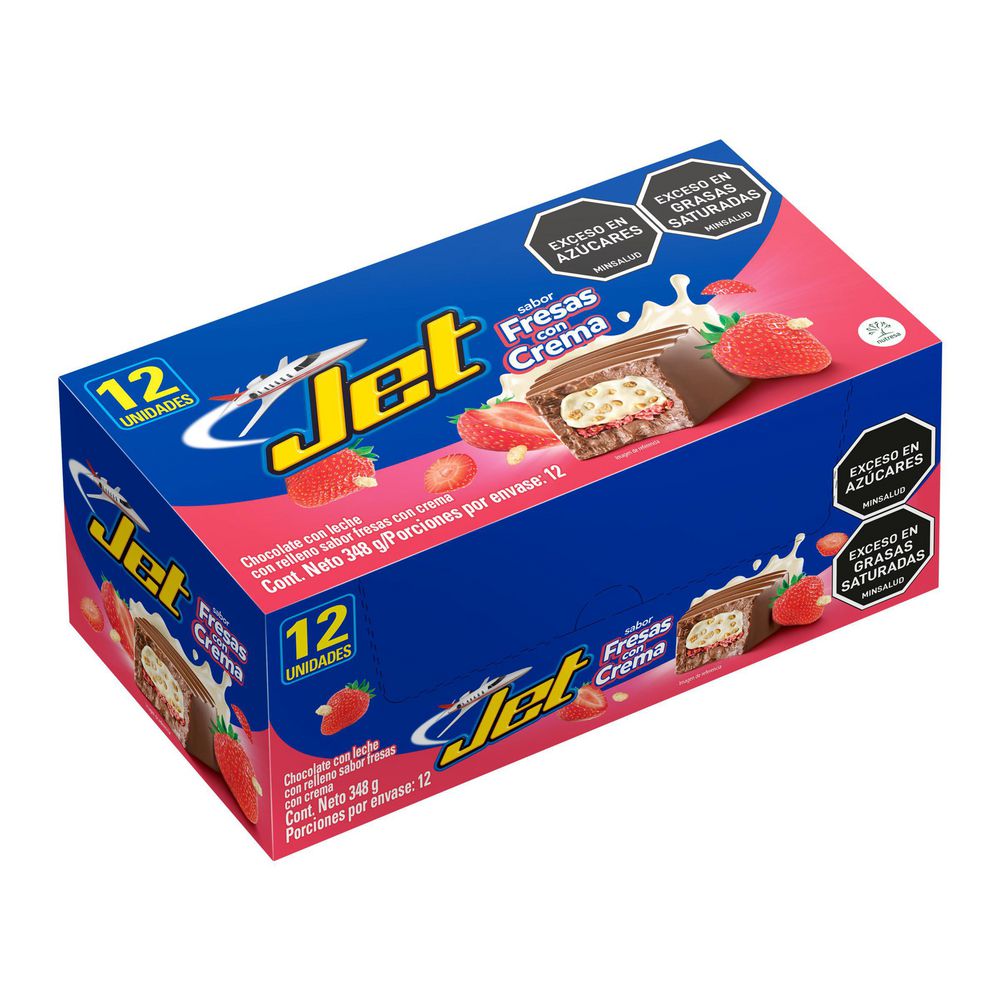 Chocolatina JET sabor fresas con crema (348  gr) img #2
