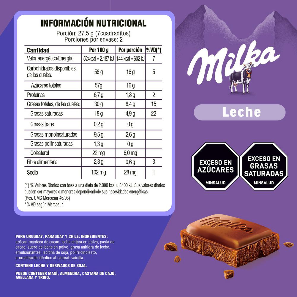 Barra de chocolate MILKA chocolate con leche (80  gr) img #4