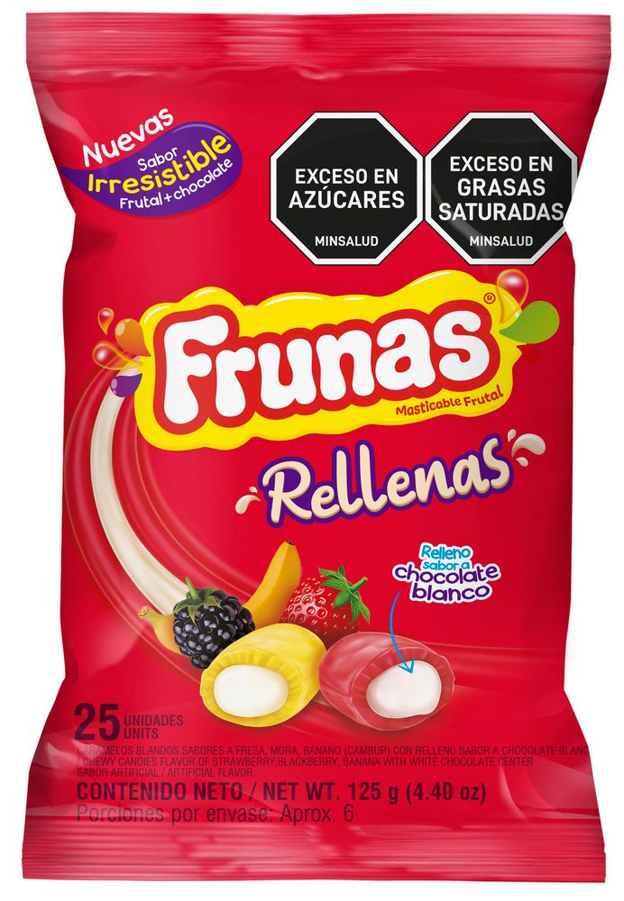 Caramelos FRUNAS rellenas sabor chocolate blanco (125  gr) img #2