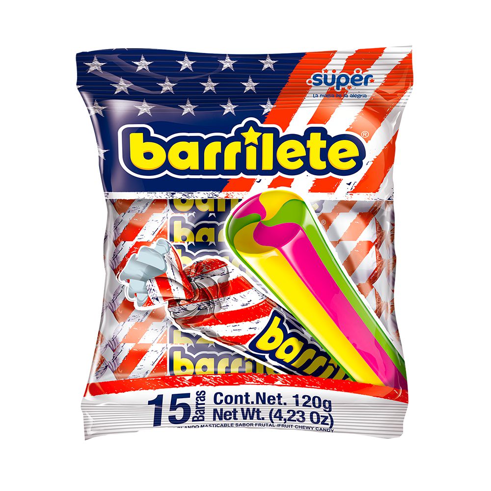 Caramelos BARRILETE barras sabor frutal (120  gr) img #1